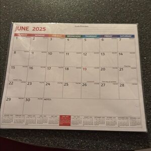 Monthly Desk Calendar - White